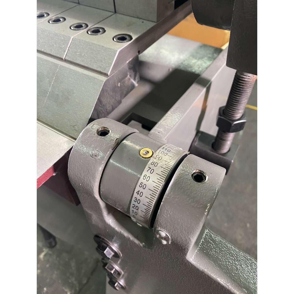 View of Metal brake angle adjustment