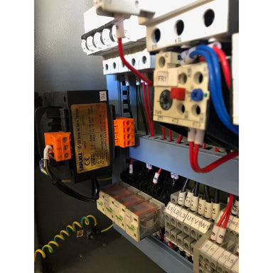 Close-up view of Shear Electric Box