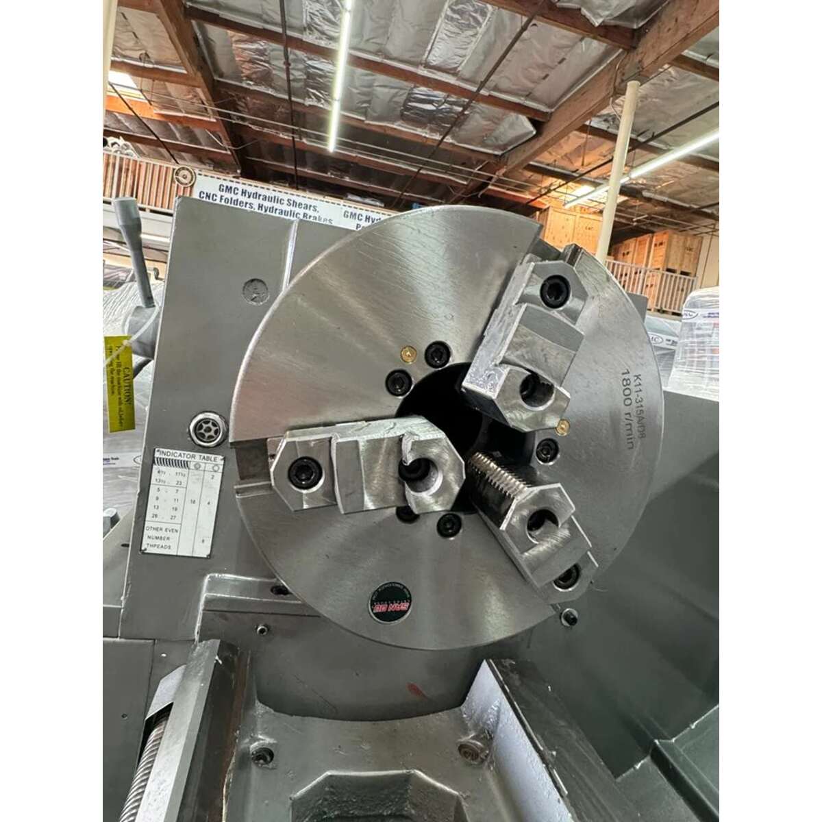 Close-up side view of GML2080 Lathe Chuck