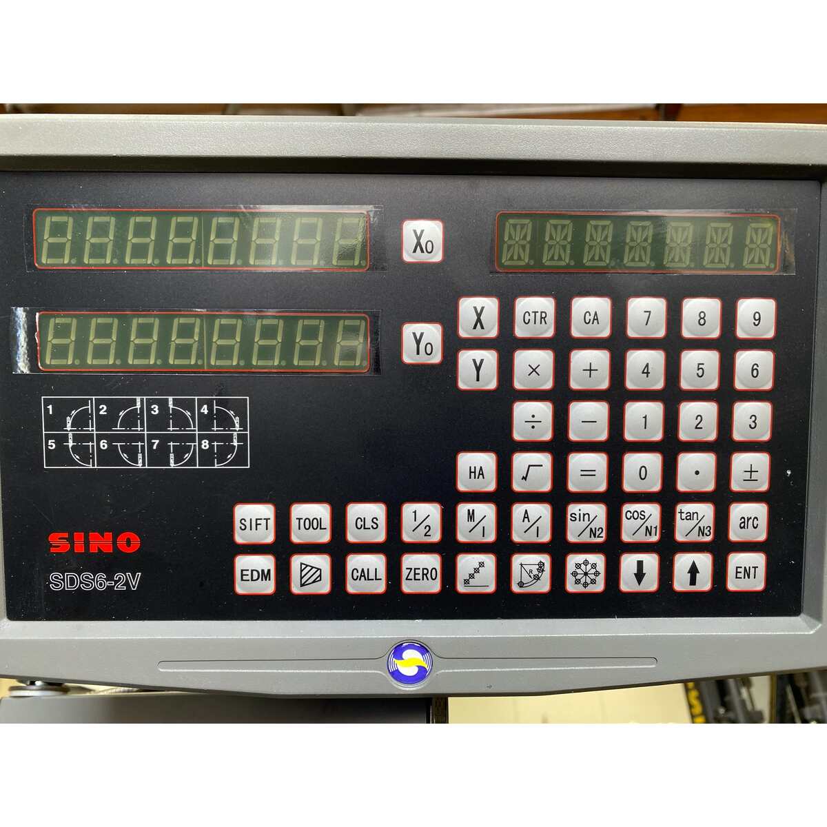 Close-up view of Bed Lathe DRO Panel