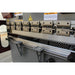 Close-up view of Press brake clamps