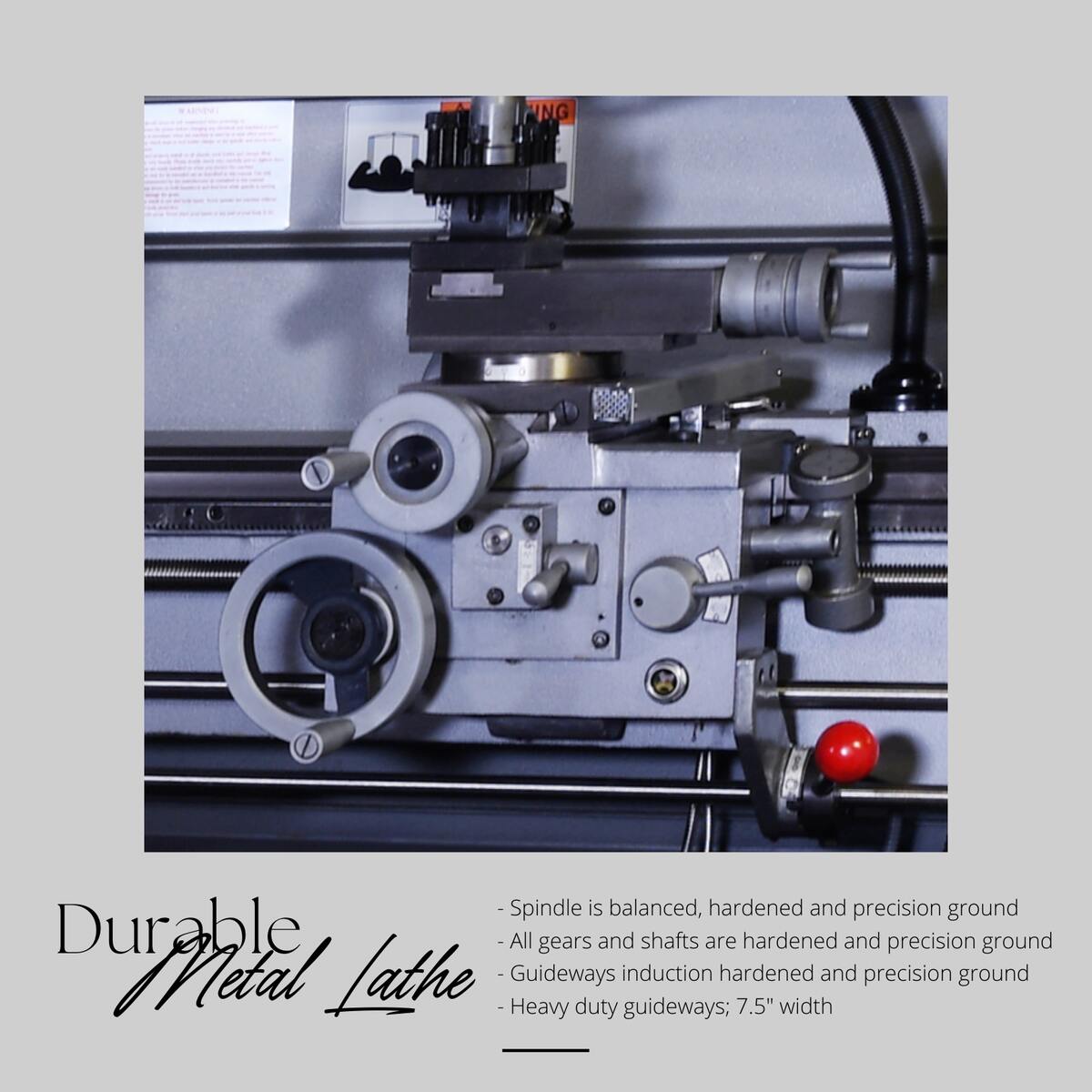 Image describing precision ground parts of GML 1440BGF Metal Lathe