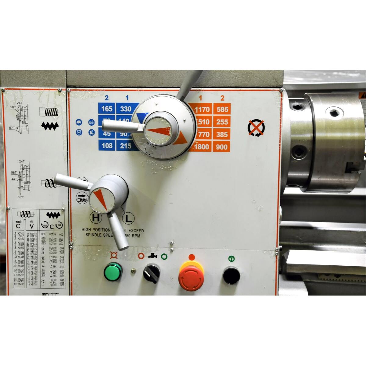 View of GML1660HD Lathe Control Panel