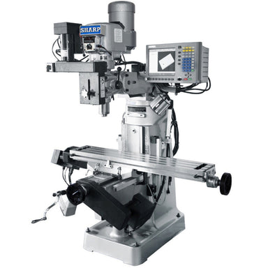 View front of Sharp Industries Knee Milling Machine LMV-49-DVS-MP-3